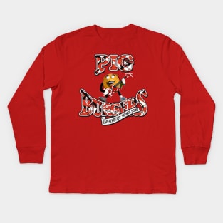 Pig Burgers with Mascot VH-ized! Kids Long Sleeve T-Shirt